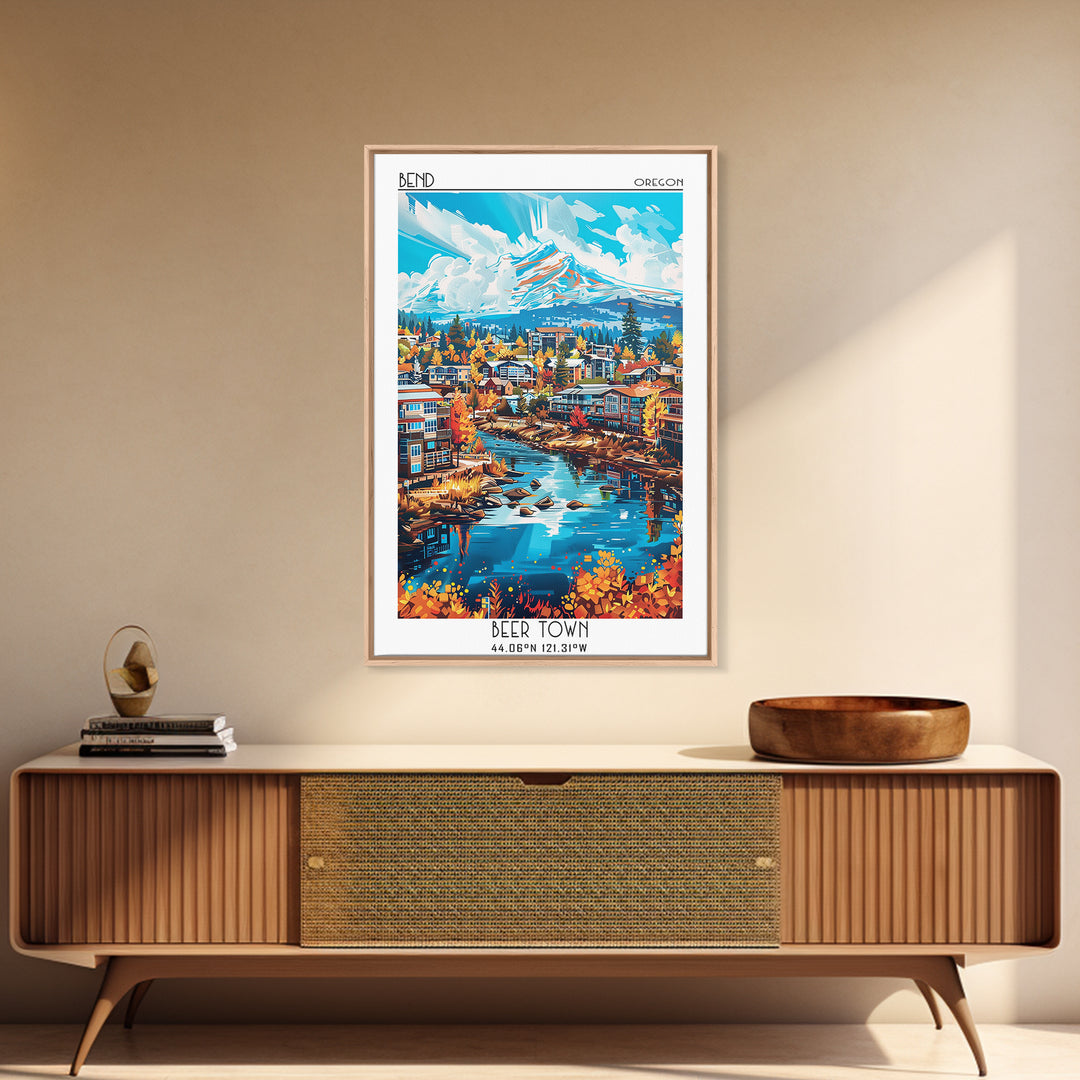 Bend Travel Poster, Canvas Print, City Art Print, Travel Wall Art, Minimalist Poster, Vintage City Poster, Wall Art, Vintage Posters