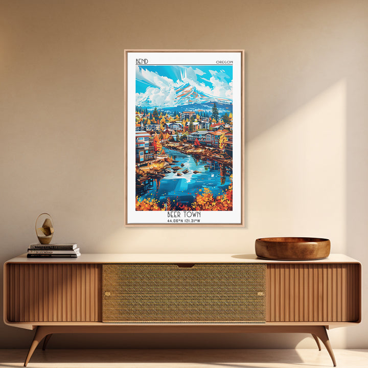 Bend Travel Poster, Canvas Print, City Art Print, Travel Wall Art, Minimalist Poster, Vintage City Poster, Wall Art, Vintage Posters