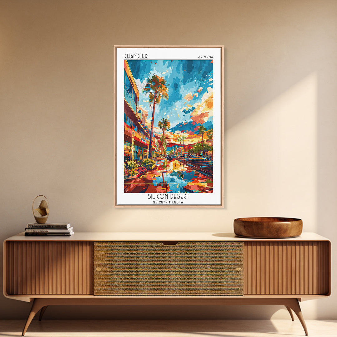 Chandler Travel Poster, Canvas Print, City Travel Poster, Travel Wall Decor, City Illustration, Modern Wall Decor, Minimalist Poster