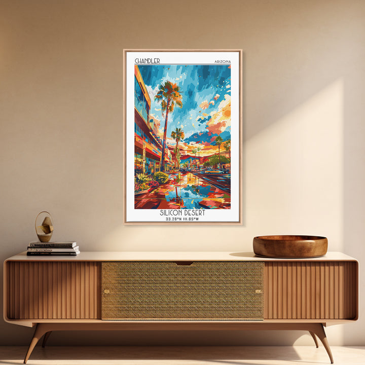 Chandler Travel Poster, Canvas Print, City Travel Poster, Travel Wall Decor, City Illustration, Modern Wall Decor, Minimalist Poster