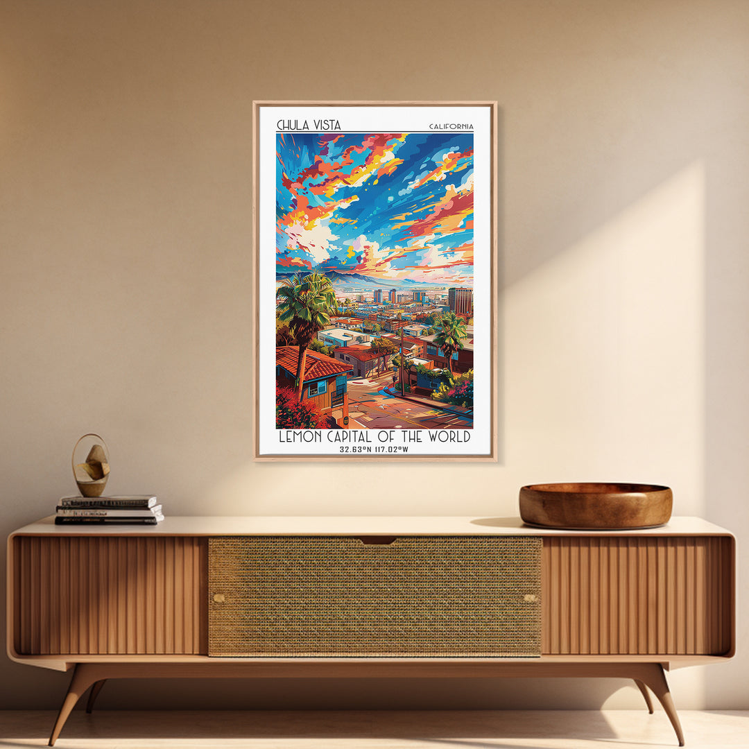 Chula Vista Travel Poster, Canvas Print, Poster Print, Travel Wall Art, Travel Decor, Retro Travel Print, Wall Art, Gallery Wall Set