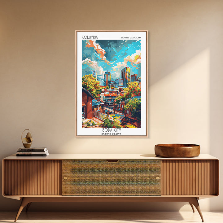 Columbia Travel Poster, Framed Canvas Print, City Travel Poster, Travel Wall Art, Gallery Wall Set, Fine Art Print, Travel Art Print