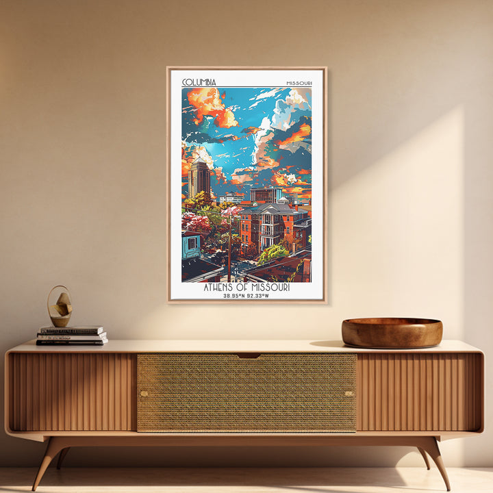 Columbia South Carolina Travel Poster, Canvas Print, City Travel Poster, Vintage City Poster, City Illustration, Retro Travel Poster