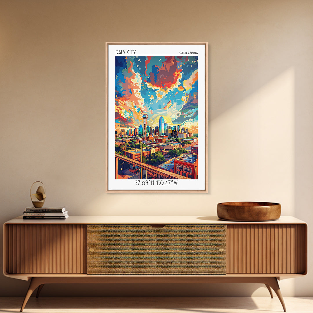 Dallas Travel Poster, Framed Canvas Print, Travel Wall Decor, Minimalist Poster, City Art Print, Travel Art Print, Modern Wall Decor