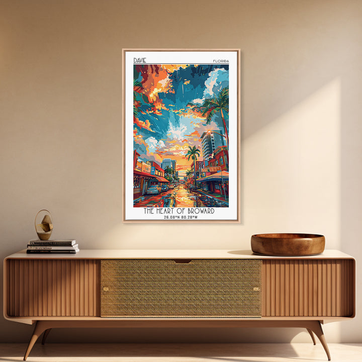 Davie Travel Poster, Framed Canvas Print, Retro Travel Poster, City Wall Art, Retro Travel Print, City Travel Poster, Retro Wall Art