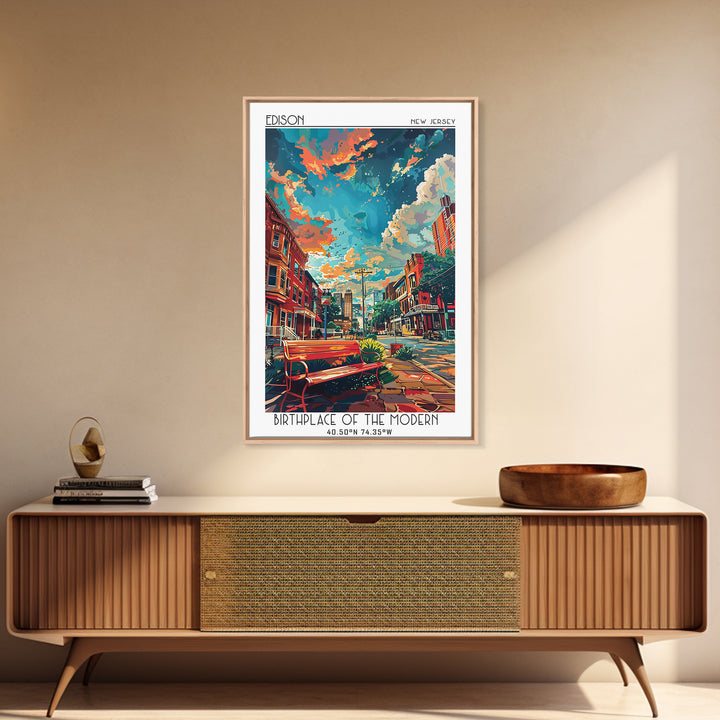 Edison Travel Poster, Canvas Print, Retro Wall Art, Travel Print, Vintage Travel, Travel Posters, Vintage Poster, Vintage Travel Art