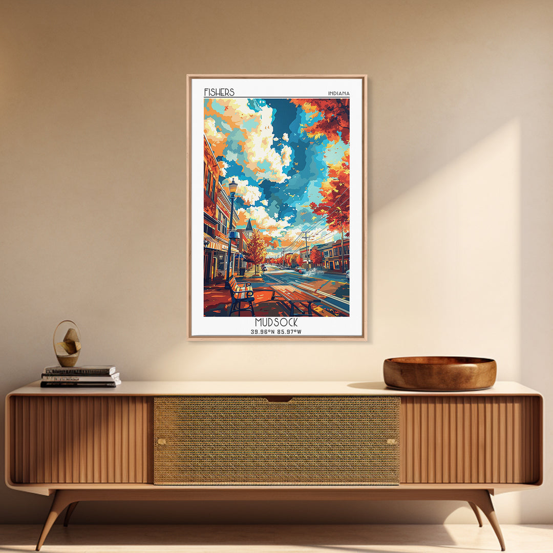 Fishers Travel Poster, Canvas Print, Travel Wall Art, City Wall Art, Poster Art, City Travel Poster, Wanderlust Gift, Travel Posters