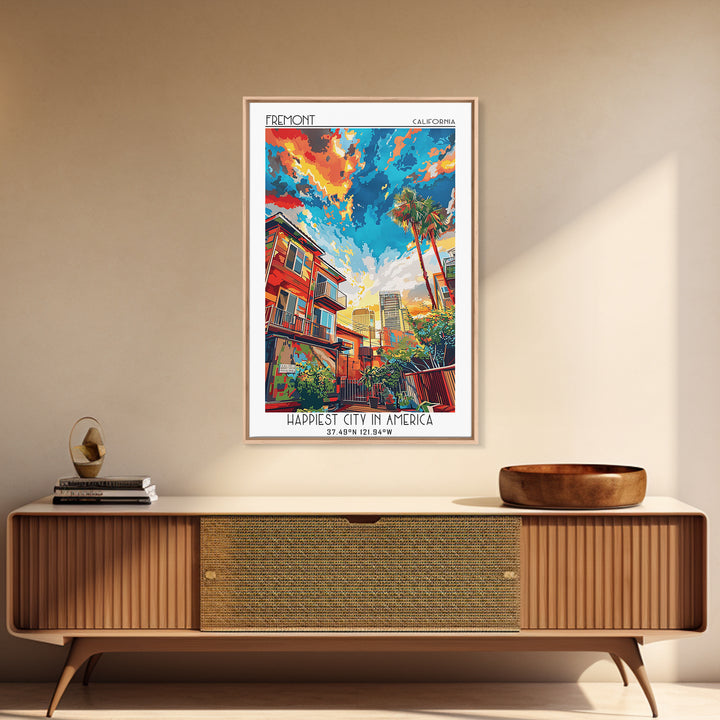 Fremont Travel Poster, Canvas Print, Vintage Travel Print, City Wall Art, Vintage Posters, Living Room Wall Art, Retro Travel Poster