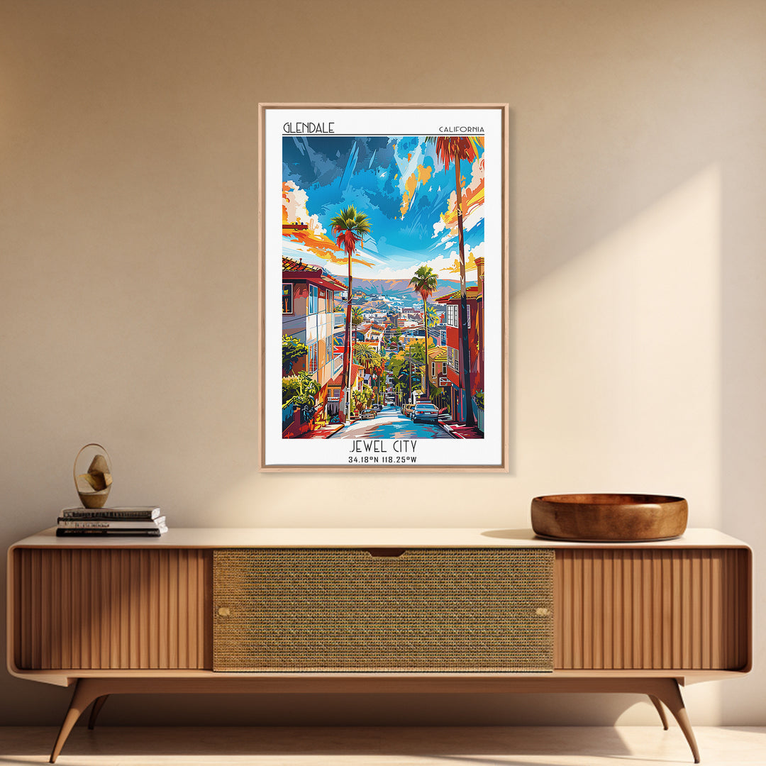 Glendale California Travel Poster, Canvas Print, Travel Art Print, Modern Wall Decor, Minimalist Poster, Travel Print, Travel Prints
