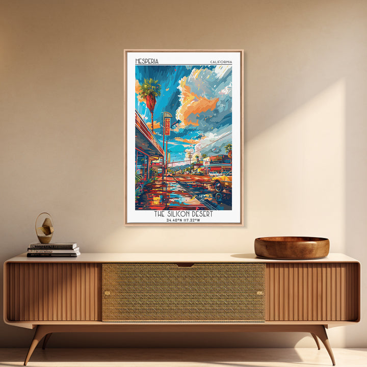 Hesperia Travel Poster, Canvas Print, Vintage Travel Print, City Wall Art, Vintage Travel Art, Wanderlust Gift, Living Room Wall Art