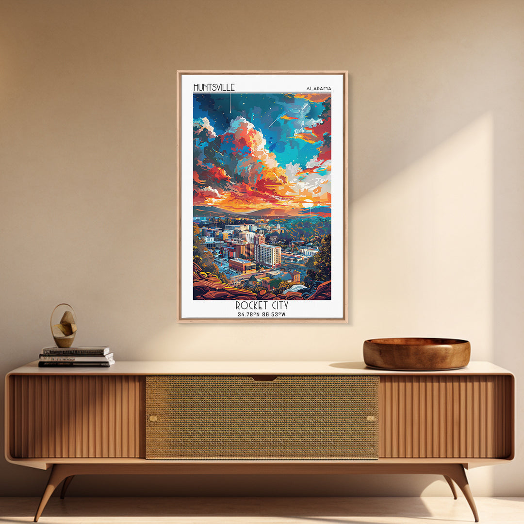 Huntsville Travel Poster, Canvas Print, Retro Wall Art, Travel Print, Retro Travel Print, Mid Century Wall Art, Vintage Travel Print