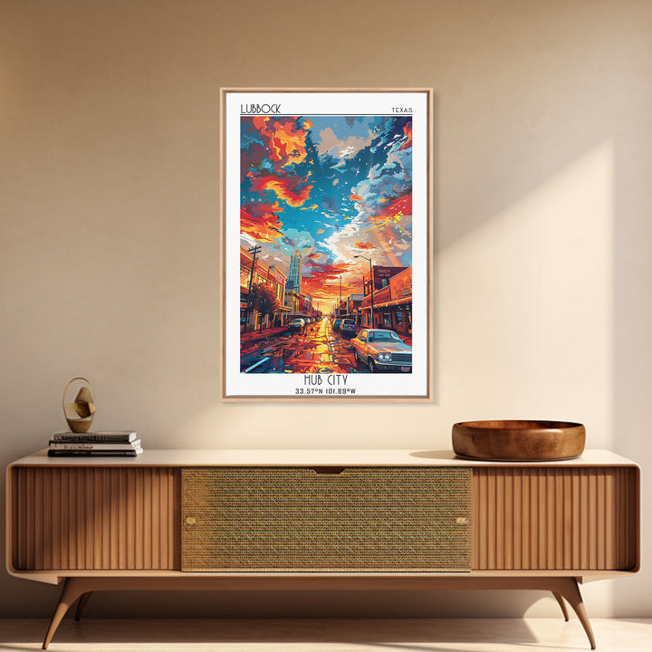 Lubbock Travel Poster, Canvas Print, City Art Print, Travel Wall Art, Poster Art, Art Print, City Travel Poster, Retro Travel Poster