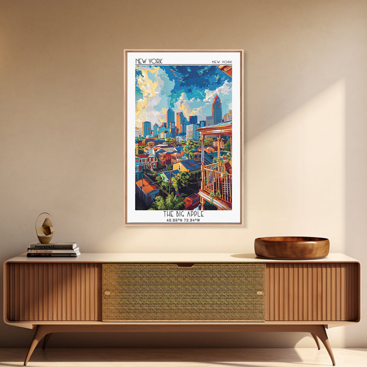 New Orleans Travel Poster, Framed Canvas Print, Poster Print, Travel Wall Art, Wanderlust Gift, Home Office Decor, City Illustration