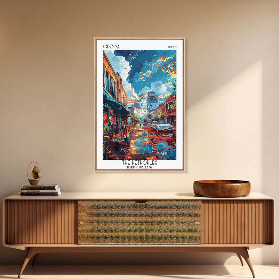 Odessa Travel Poster, Framed Canvas Print, Travel Wall Decor, Minimalist Poster, City Illustration, Travel Print, City Travel Poster