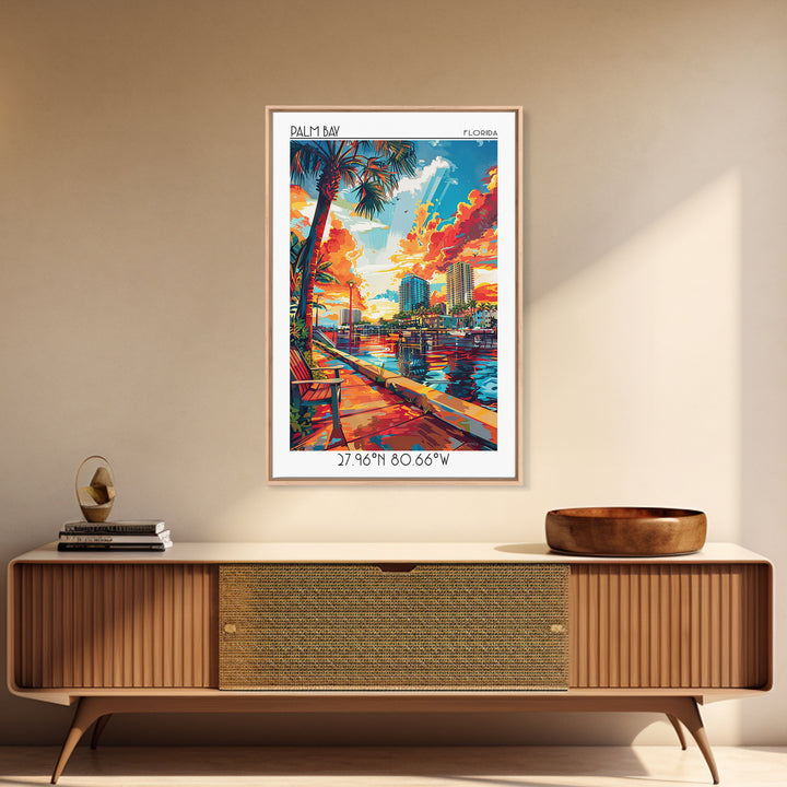 Palm Bay Travel Poster, Canvas Print, Travel Wall Art, City Wall Art, Travel Prints, Vintage Posters, Travel Posters, Fine Art Print
