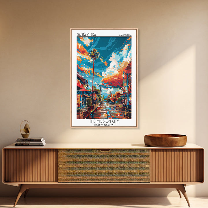 Santa Clara Travel Poster, Canvas Print, City Travel Poster, Travel Wall Art, Living Room Wall Art, City Art Print, Gallery Wall Set