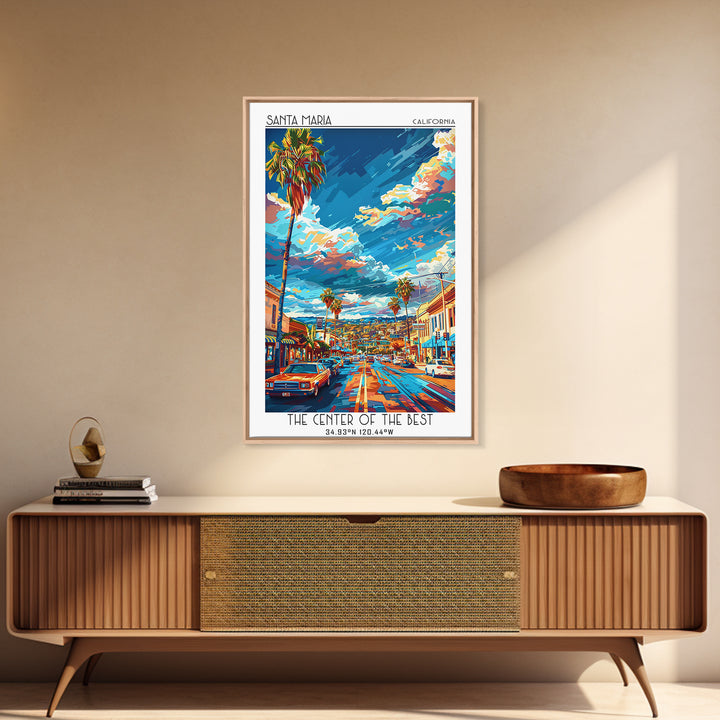 Santa Maria Travel Poster, Canvas Print, City Travel Poster, Vintage City Poster, City Art Print, Retro Travel Print, Fine Art Print