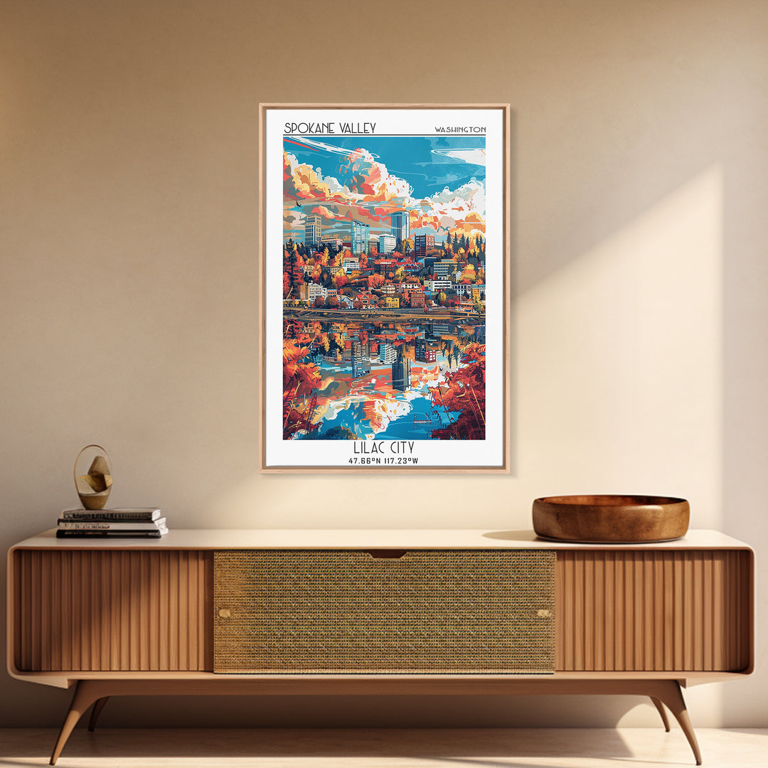 Spokane Travel Poster, Canvas Print, City Art Print, Travel Wall Art, Fine Art Print, Minimalist Poster, Poster Print, City Wall Art