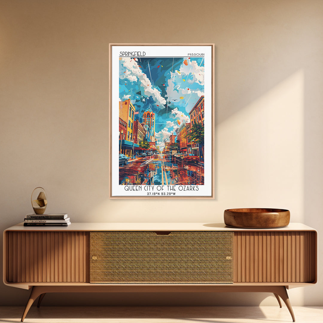 Springfield Travel Poster, Canvas Print, City Travel Poster, Vintage City Poster, Mid Century Wall Art, Travel Print, Vintage Travel