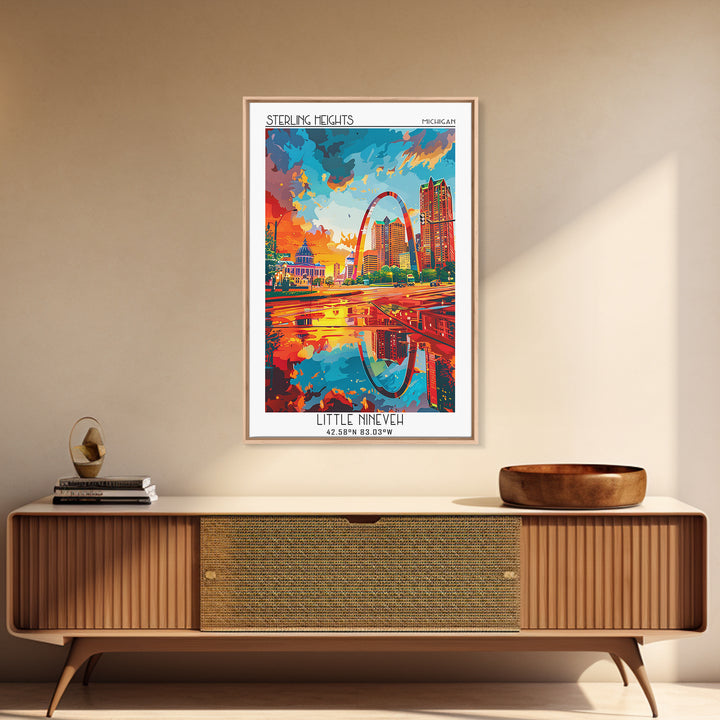 St Louis Travel Poster, Framed Canvas Print, City Travel Poster, Travel Wall Decor, Fine Art Print, Minimalist Poster, Landscape Art