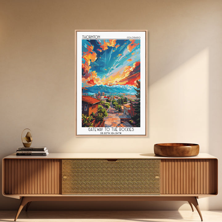 Thornton Travel Poster, Framed Canvas Print, Travel Wall Decor, Minimalist Poster, Poster Print, Mid Century Wall Art, Travel Prints