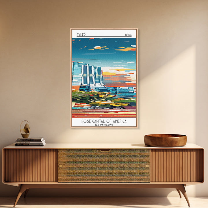 Tyler Travel Poster, Framed Canvas Print, Travel Prints, Landscape Art, Art Print, Minimalist Poster, Vintage Poster, Travel Posters
