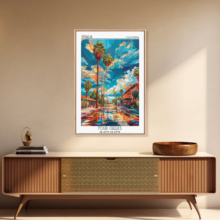 Visalia Travel Poster, Canvas Print, Vintage Travel Print, City Wall Art, Vintage Posters, Wanderlust Gift, City Art Print, Wall Art