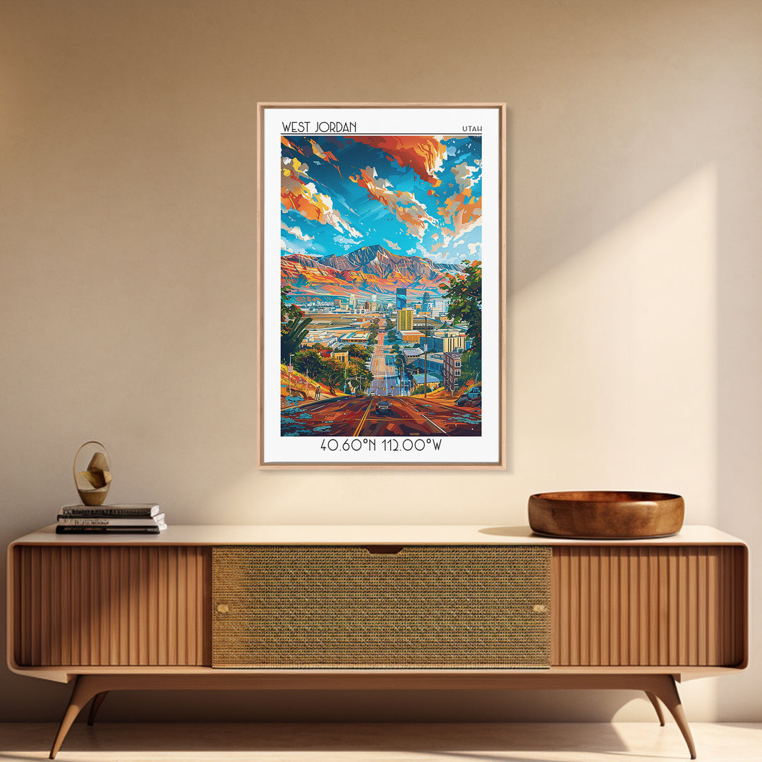 West Jordan Travel Poster, Canvas Print, City Travel Poster, Travel Wall Art, Gallery Wall Set, Vintage Travel, Vintage Travel Print