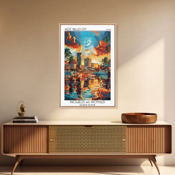 West Palm Beach Travel Poster, Framed Canvas Print, Poster Print, Travel Wall Art, Travel Posters, Minimalist Poster, Fine Art Print