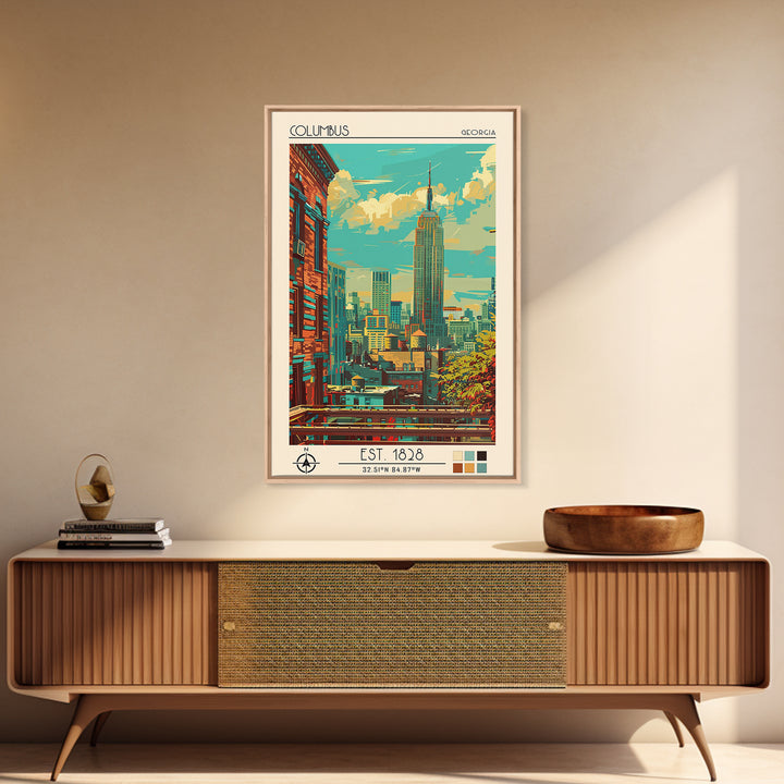 Columbus Ohio Travel Poster, Canvas Print, City Travel Poster, Travel Wall Art, Minimalist Poster, City Art Print, Modern Wall Decor