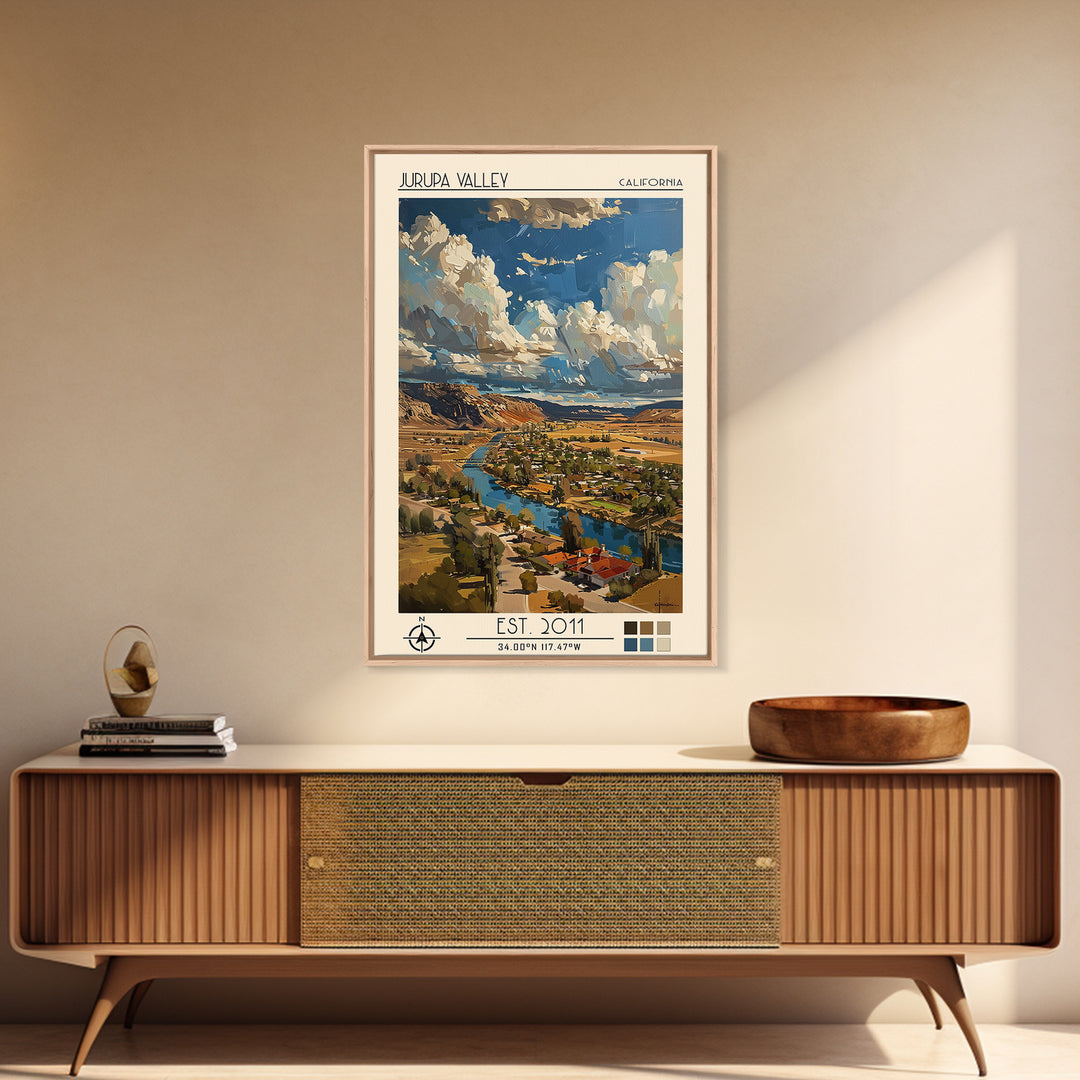 Jurupa Valley Travel Poster, Framed Canvas Print, City Travel Poster, Travel Wall Art, Fine Art Print, Colorful Wall Art, Poster Art