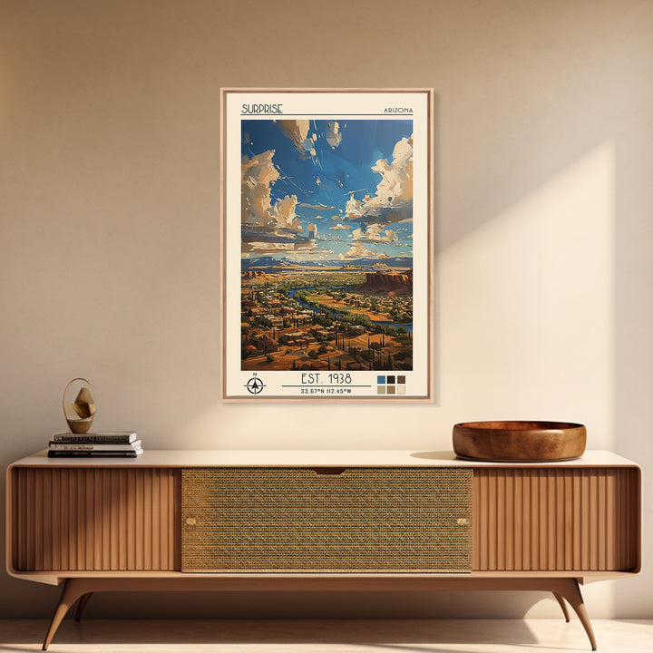 Surprise Travel Poster, Canvas Print, Travel Prints, Landscape Art, Vintage City Poster, Travel Print, Wall Art, Retro Travel Poster