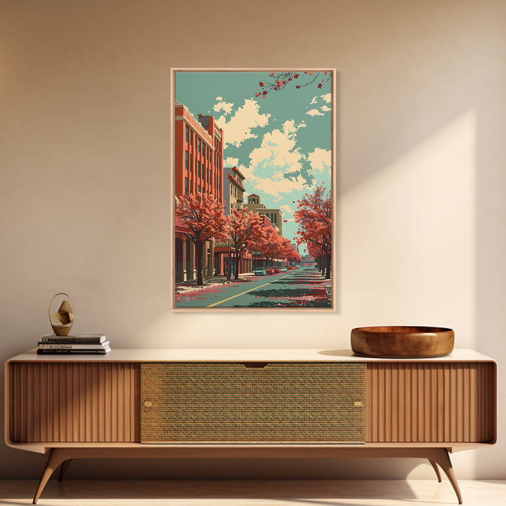 Amarillo Travel Poster, Framed Canvas Print, Retro Travel Poster, City Wall Art, Retro Travel Print, Vintage Travel, Vintage Posters