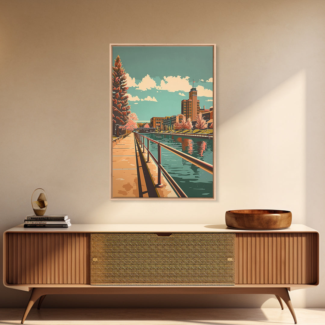 Aurora Illinois Travel Poster, Canvas Print, Travel Prints, Landscape Art, Living Room Wall Art, Modern Wall Decor, Gallery Wall Set