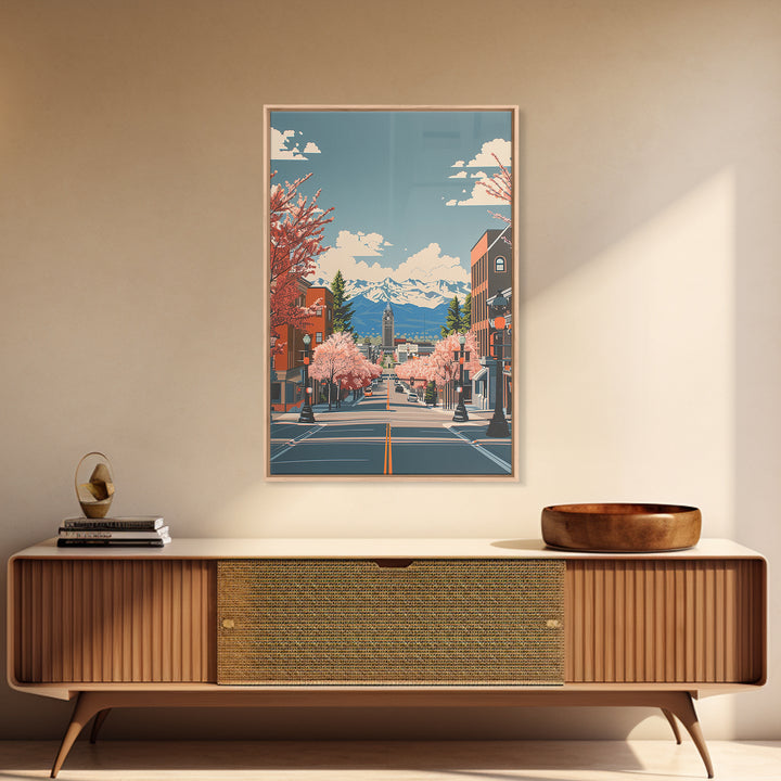 Billings Travel Poster, Framed Canvas Print, Travel Prints, Landscape Art, Living Room Wall Art, Travel Art Print, Home Office Decor