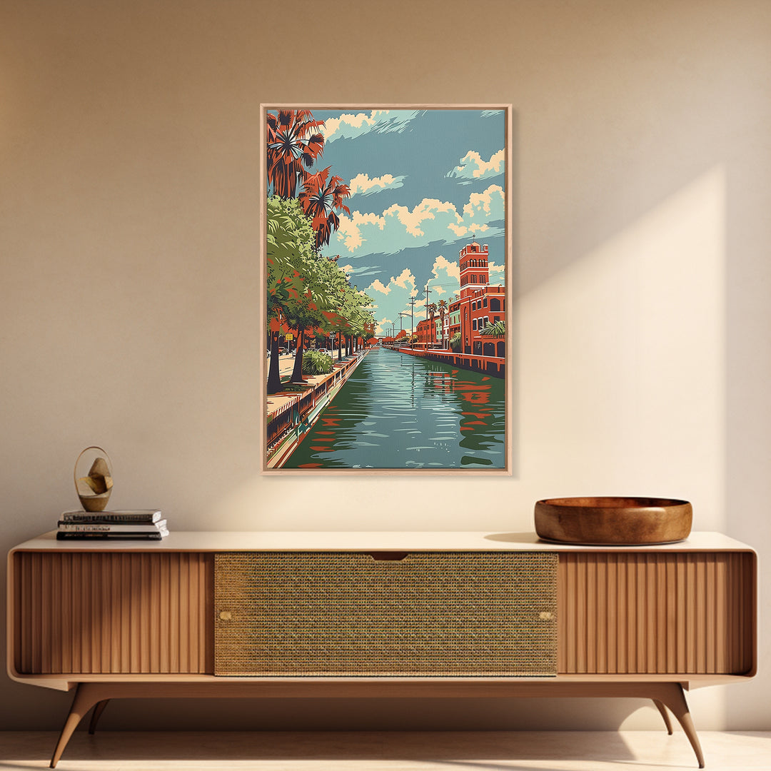 Brownsville Travel Poster, Framed Canvas Print, Retro Wall Art, Travel Print, Retro Travel Print, Vintage Travel Art, City Art Print