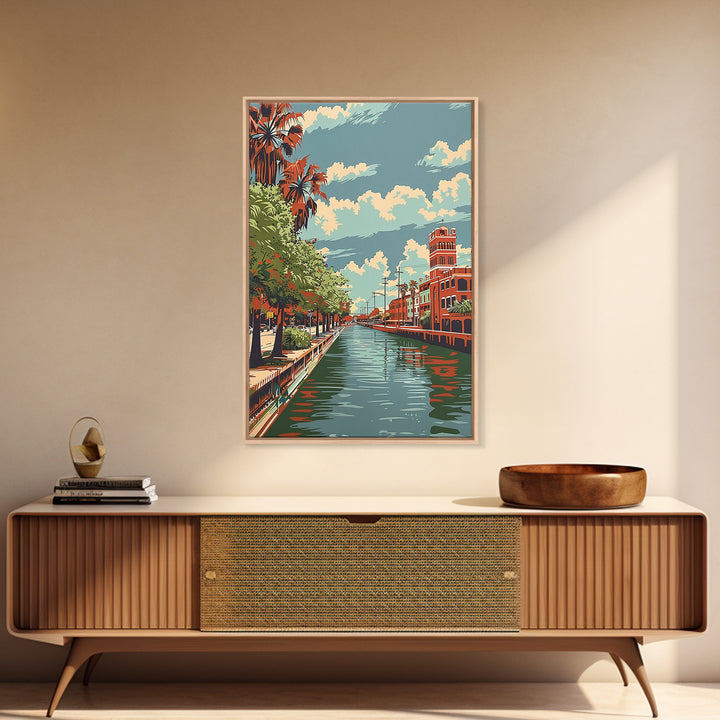 Brownsville Travel Poster, Framed Canvas Print, Retro Wall Art, Travel Print, Retro Travel Print, Vintage Travel Art, City Art Print