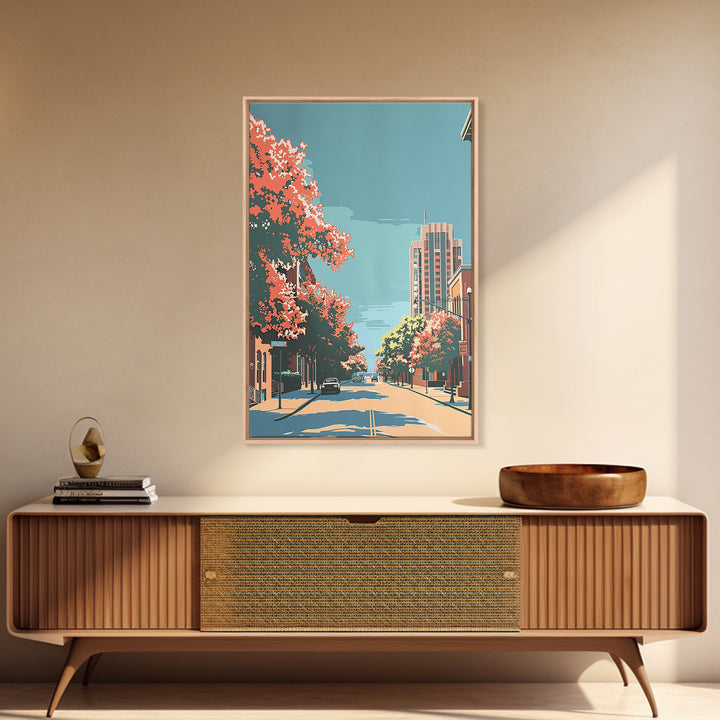 Carrollton Travel Poster, Framed Canvas Print, City Art Print, Travel Wall Art, Vintage Travel Print, Wall Art, Living Room Wall Art