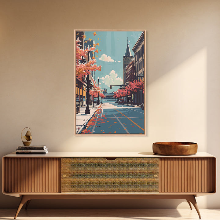 Cedar Rapids Travel Poster, Canvas Print, Travel Wall Art, City Wall Art, Minimalist Poster, City Illustration, Living Room Wall Art
