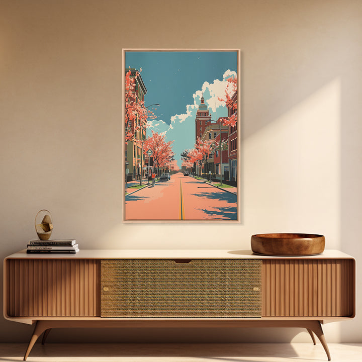 College Station Travel Poster, Framed Canvas Print, Travel Prints, Landscape Art, Living Room Wall Art, City Art Print, Travel Decor