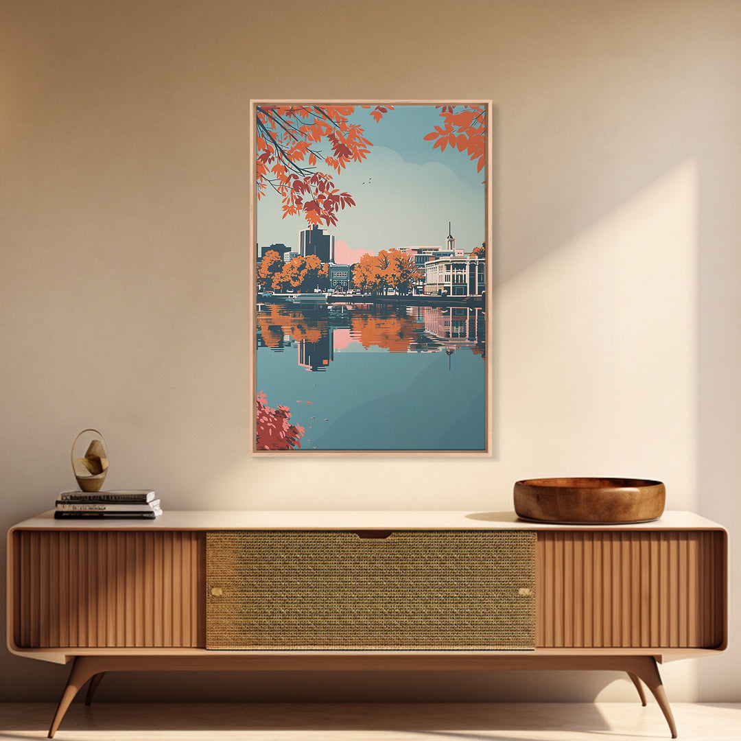 Columbia South Carolina Travel Poster, Canvas Print, Travel Prints, Landscape Art, Travel Wall Decor, Retro Travel Print, Home Decor