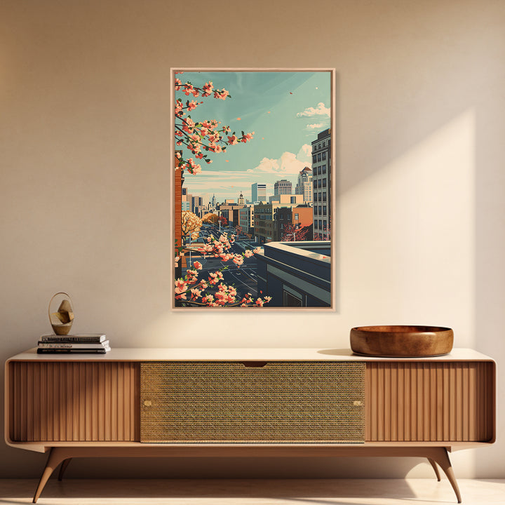 Dayton Travel Poster, Framed Canvas Print, City Travel Poster, Travel Wall Art, Home Office Decor, Travel Wall Decor, Travel Posters