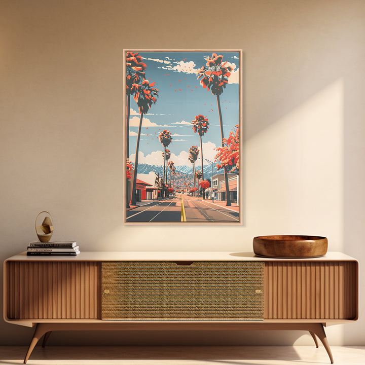 El Cajon Travel Poster, Framed Canvas Print, Travel Wall Art, City Wall Art, Vintage City Poster, Wanderlust Gift, Minimalist Poster