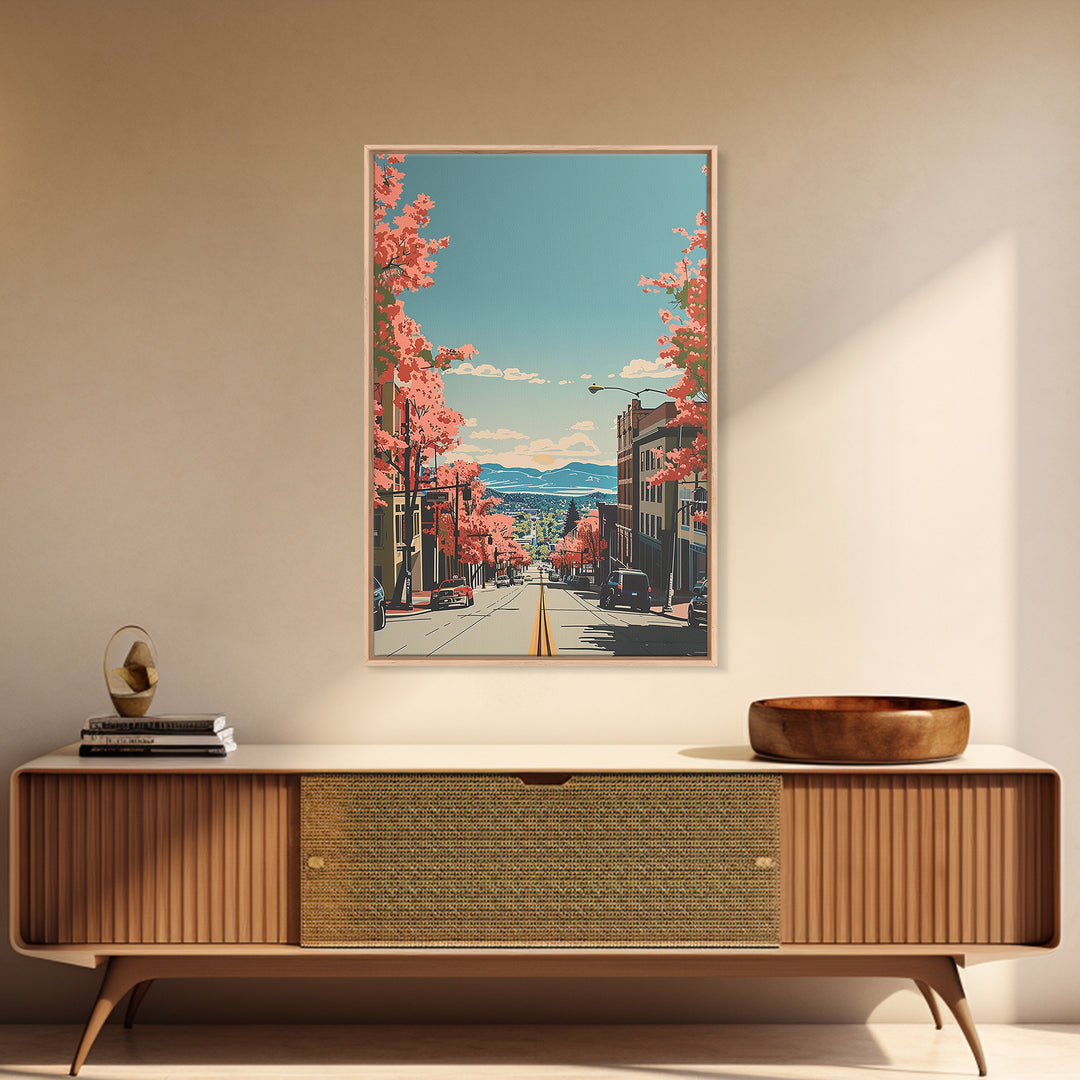 Fort Collins Travel Poster, Canvas Print, City Travel Poster, Travel Wall Art, Fine Art Print, Travel Wall Decor, Retro Travel Print