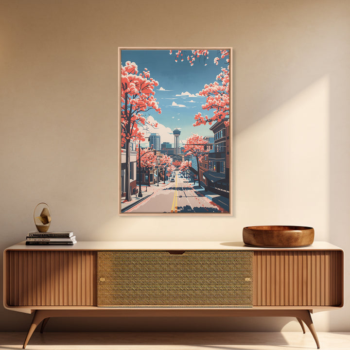 High Point Travel Poster, Framed Canvas Print, Travel Wall Art, City Wall Art, Living Room Wall Art, Travel Prints, Travel Art Print