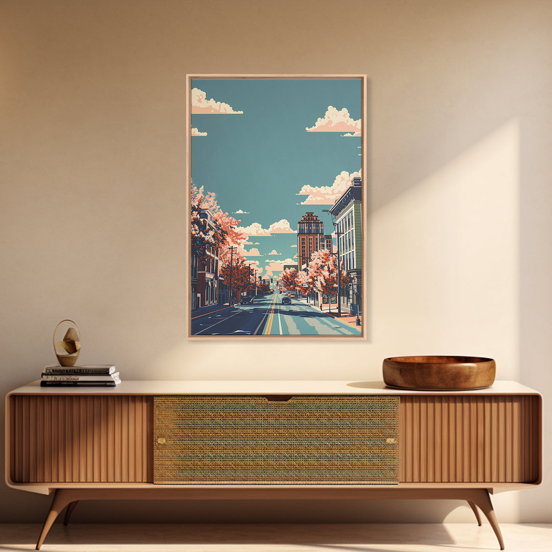 Jackson Travel Poster, Framed Canvas Print, Retro Wall Art, Travel Print, Mid Century Wall Art, Vintage Travel Print, Vintage Travel
