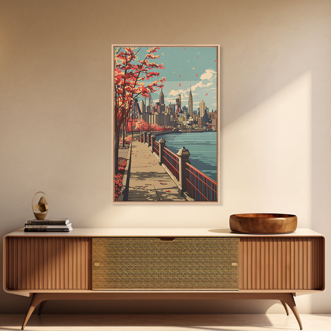 Jersey City Travel Poster, Canvas Print, City Travel Poster, Vintage City Poster, Wanderlust Gift, Vintage Travel Art, Travel Prints
