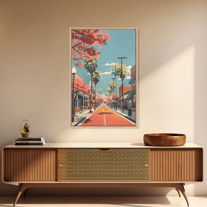 League City Travel Poster, Framed Canvas Print, Travel Prints, Landscape Art, Travel Art Print, Vintage Travel Print, Fine Art Print