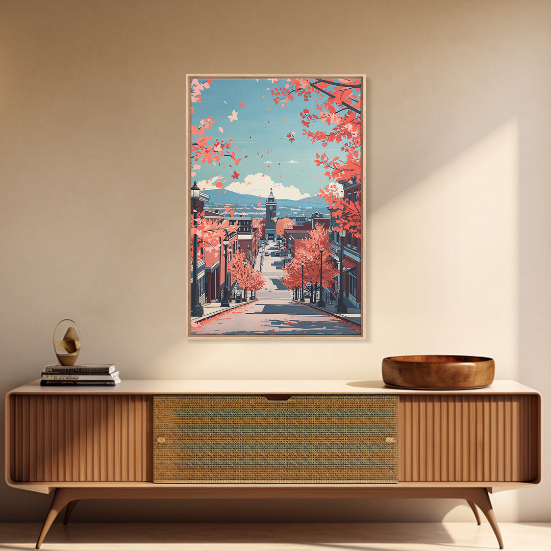 Manchester Travel Poster, Framed Canvas Print, Vintage Travel Print, City Wall Art, Retro Wall Art, City Travel Poster, Travel Print