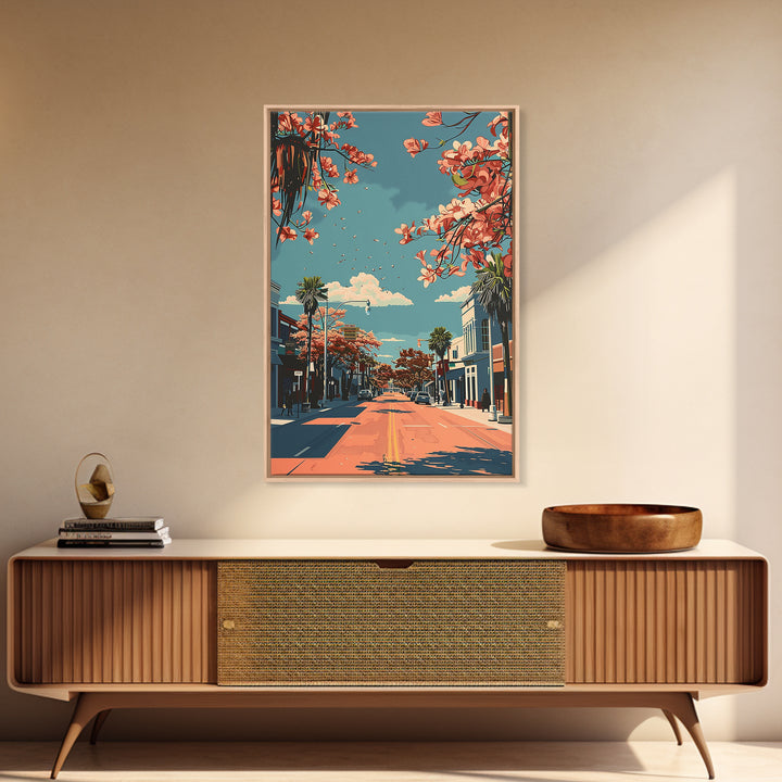 McAllen Travel Poster, Framed Canvas Print, City Art Print, Travel Wall Art, Landscape Art, Mid Century Wall Art, Retro Travel Print
